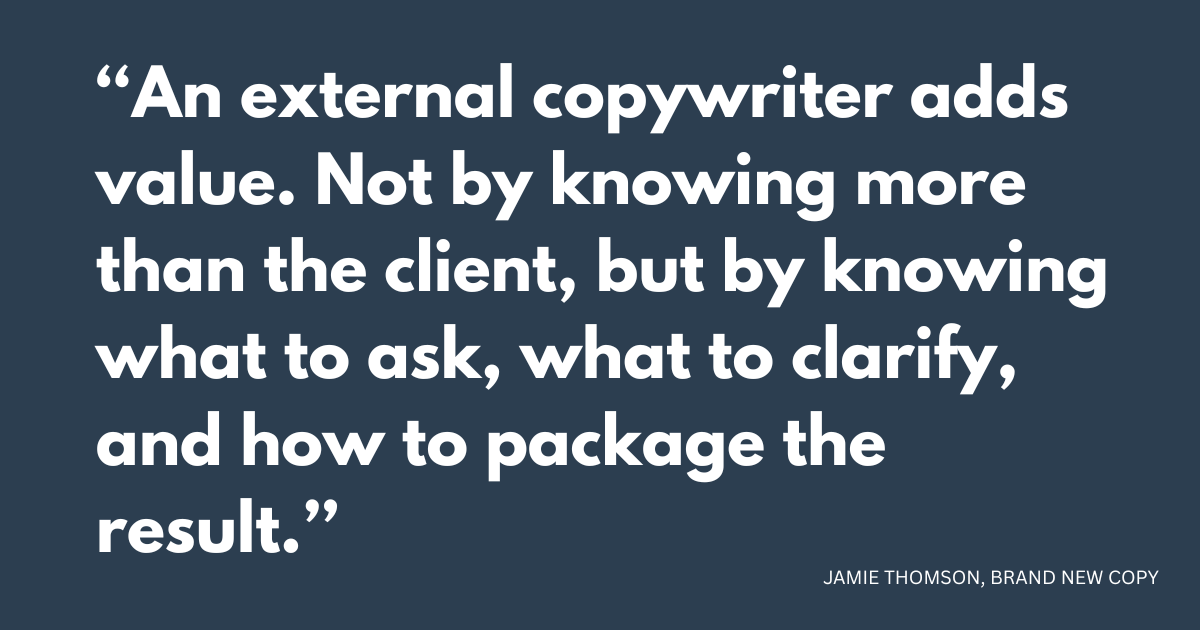 External Copywriter Benefit